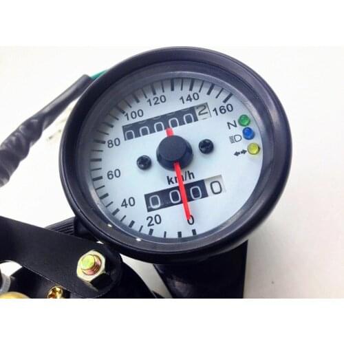 LED Backlight Signal Motorbike Odometer KMH Speedometer Gauge CB Cafe Racer GN
