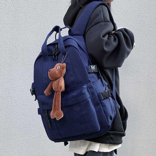 Waterproof Nylon Unisex School Bag College Female Student School Backpack Casual Travel Backbags Fashion Women Backpack