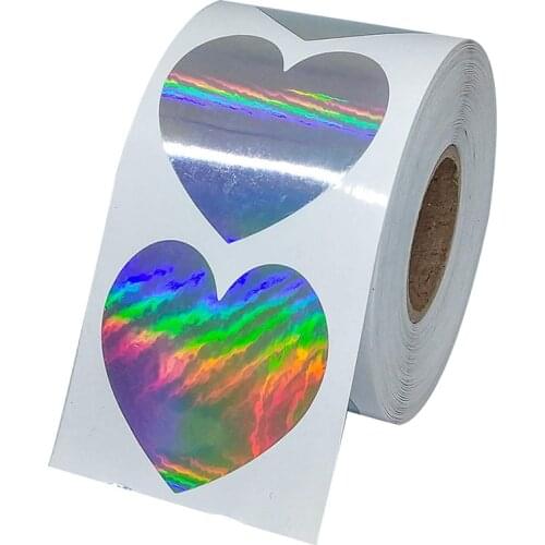 Wootile 500pcs/roll 3.8cm Metallic Silver Heart Wall Sticker - Detachable Home Decor Art Wall Decal Childrens Room Decoration