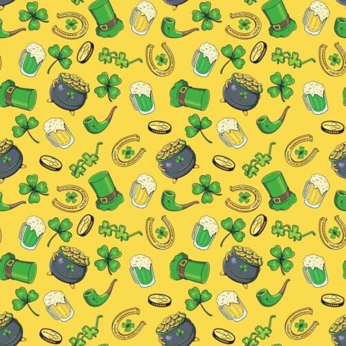 Green Clover Gold Backdrop St. Patricks Day Yellow Background Festival Party Decor Photo Booth Studio Photography Props