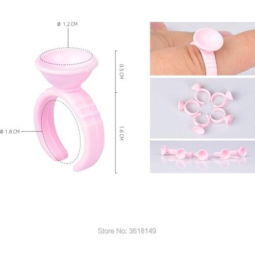 1000Pcs Small Medium Large Divider Undivided Pink Disposable Tattoo Ink Ring Cup for Eyelash Glue Microblading Caps Container