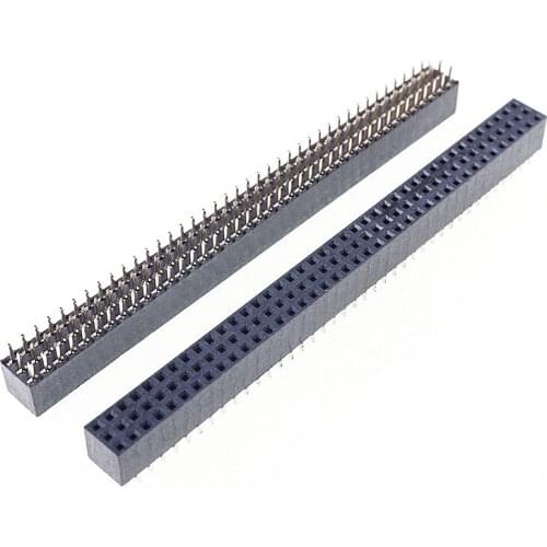 50pcs 3x40 P 120 Pin 2.0 mm Pin Header Female triple row Straight PCB 180 Through Hole Insulator height 2.00mm Rohs Lead Free