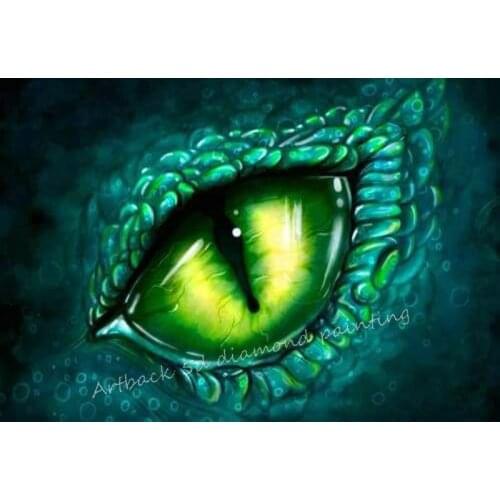 Full square drill 5d diamond painting dragon eye animal pattern 3d round diy mosaic stick drill embroidered wall sticker dragon