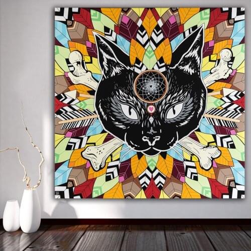 Large size Printing Oil Painting Abstract Black Cat wall art canvas prints pictures for living room and bedroom No Frame