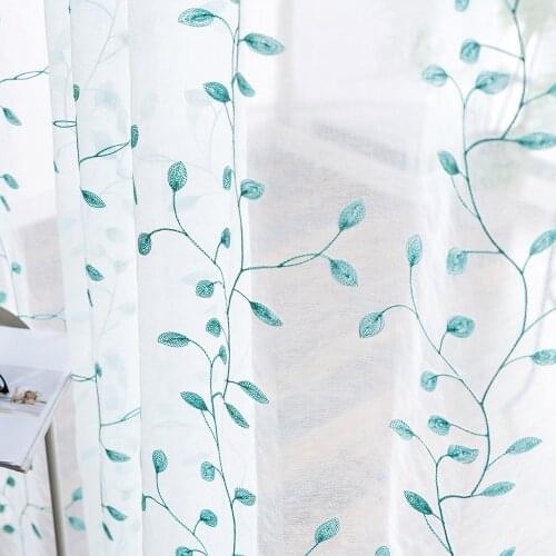CDIY Floral Sheer Curtains For Living Room Bedroom Kitchen Modern Tulle The Windows Voile Curtain Window Screen Drapes Custom
