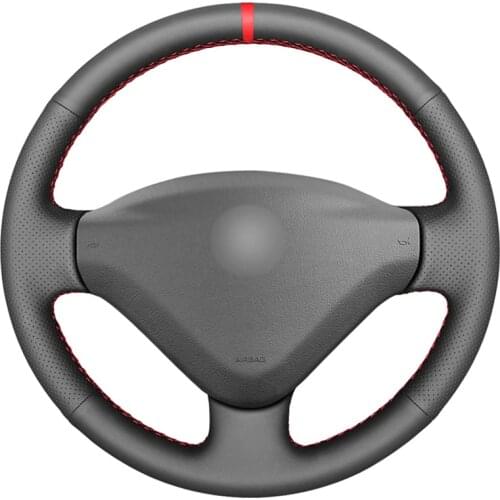 Hand-stitched Black PU Artificial Steering Wheel Cover for Peugeot 207 Expert Partner Fiat Scudo Toyota Proace Citroen Berlingo