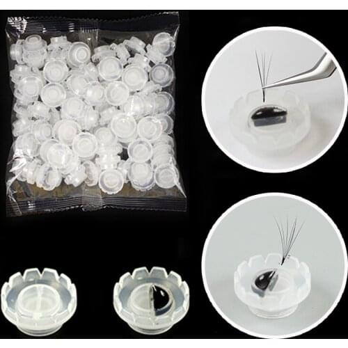 Fashion 50PCS/100PCS Blossom Cup Eyelash Extension Popular Individual Eyelash Glue Holder Makeup Tools Grafting Eyelashes
