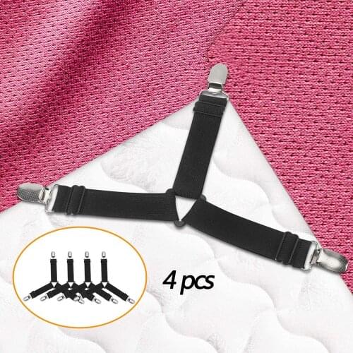 Elastic Bed Sheet Grippers Belt Fastener Bed Sheet Clips Mattress Cover Blankets Holder Home Textiles Organize Gadgets 4Pcs/set