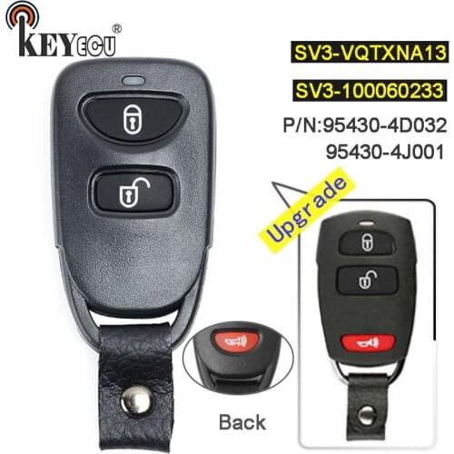 KEYECU FCC: SV3-VQTXNA13 / SV3-100060233 Upgraded 2+1 3 Button Remote Key Fob for Kia Sedona, for Hyundai Entourage