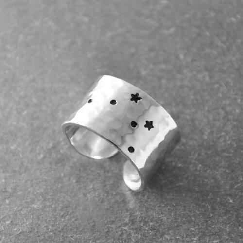 Libra Zodiac Constellation Ring, Libra ring, Libra birthday gift, Wide band zodiac ring, Horoscope Ring, Astrology Jewelry