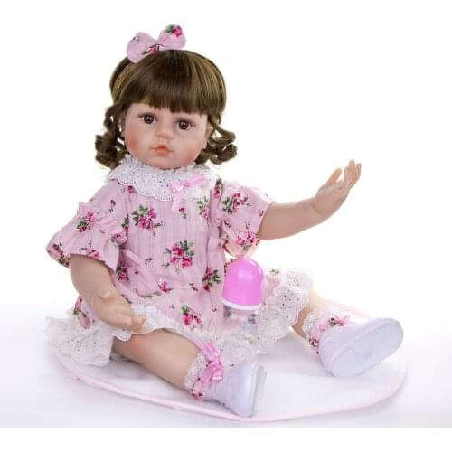 Boneca Reborn 24inch Soft Silicone Vinyl Doll 60cm real alive Reborn Baby toddler dolls Lifelike Bebes Reborn Dolls