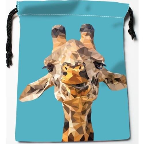 Best Giraffe Drawstring Bags Custom Storage Printed Receive Bag Compression Type Bags Size 18*22cm Storage Bags