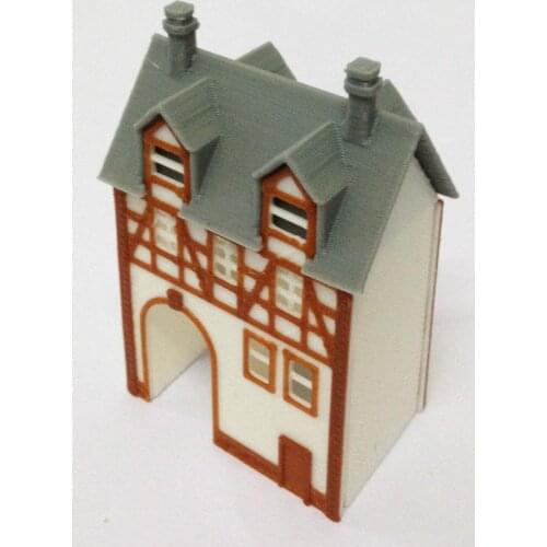Outland Models Half Timbered House (with Passage) N Scale Train Railway Layout