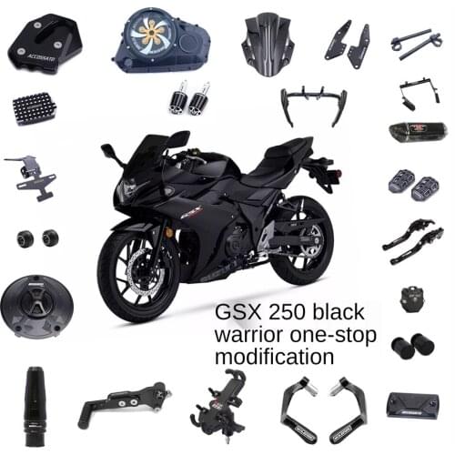 Suitable for Suzuki GSX250R Modified Black Samurai Horn Handguard Windshield Anti-fall Bar Aluminum Alloy Modification
