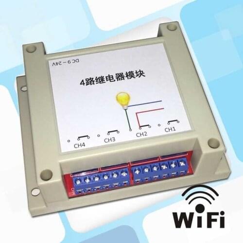 4 Channel WIFI Relay Module, Wireless Network Switch, Modbus TCP, RS232