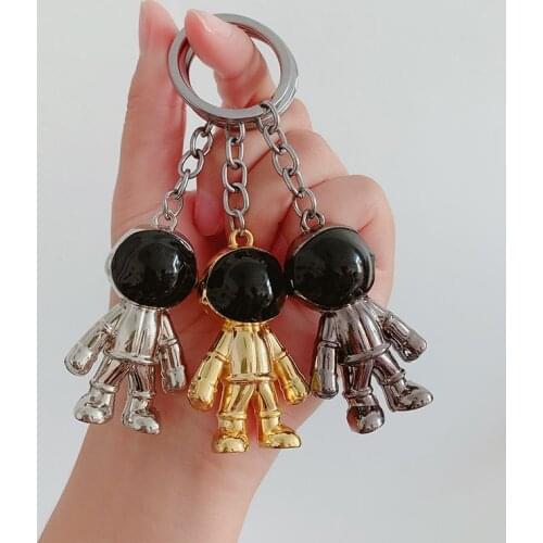 Cartoon Space Astronaut Keychain Creative Metal Doll Keyring Punk Bag Car Pendant Key Ring Gifts