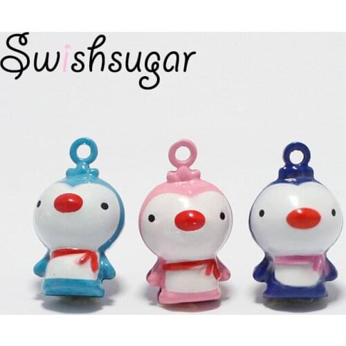 Penguin Cartoon Jingle Bell Charms DIY Craft Pendant Jewelry Accessories Cloth Bag Home Party Decor