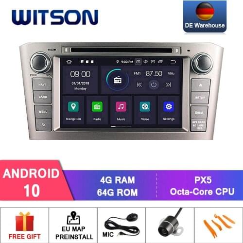 Germany Stock! WITSON Android 10.0 IPS Screen CAR DVD for TOYOTA AVENSIS 2005-2007 4GB RAM+64GB FLASH 8 Octa Core+DVR/WIFI+DAB