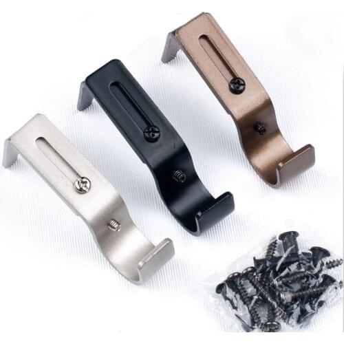 Set of 3 Adjustable Metal Drapery Curtain Rod Bracket Holder for 25mm Rod,Sturdy Steel Curtain Rod Holder Accessories