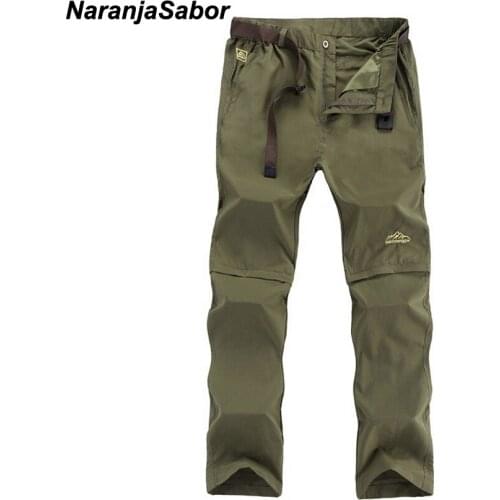 NaranjaSabor New Mens Summer Removable Quick Dry Cargo Pants Casual Male Breathable Army Military Short Trousers Plus Size 6XL