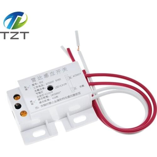 New 220V AC 50Hz Auto Infrared Sensor Switch PIR Microwave Radar Body Motion Sensor Module Adjustable For Time Distance Range