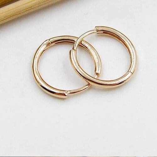 Solid AU750 Rose Gold Hoop Earrings 0.9g