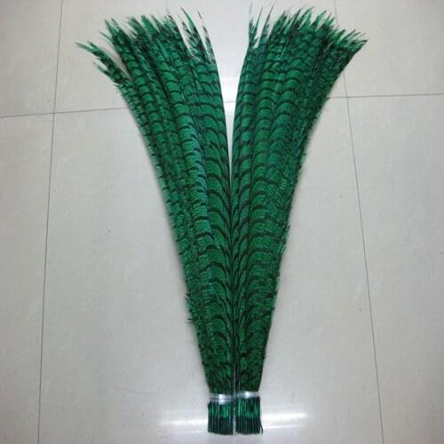 EMS Free Shipping 80-90cm Green 30-35 inch 50pcs/lot Dyed lady Amherst pheasant Feather Natural Pheasant tail feather