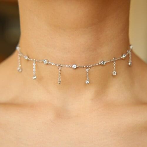 925 Sterling Silver Drip Cz Wholesale Necklace DropShipping Station Gold Color Delicate Jewelry For Women Wedding Gift 2020 New