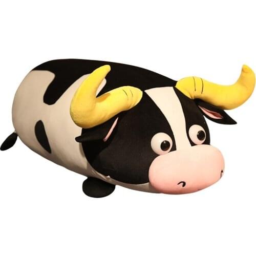 Cute animal cow plush doll big cartoon milk cow plush toy bed sleeping hug doll birthday gift decoration 80cm 100cm DY50846