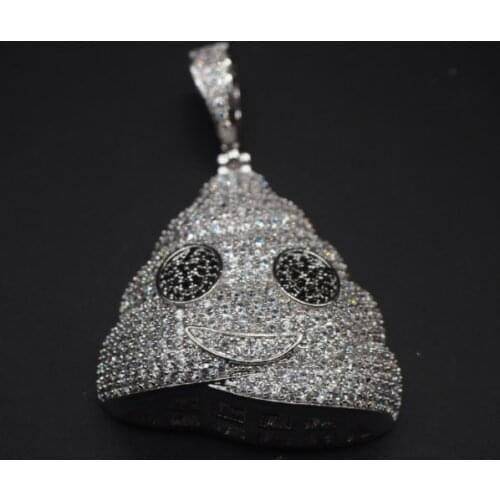 American and European pop stool shape pendant zircon inlaid copper jewelry hip man rap explosive necklace