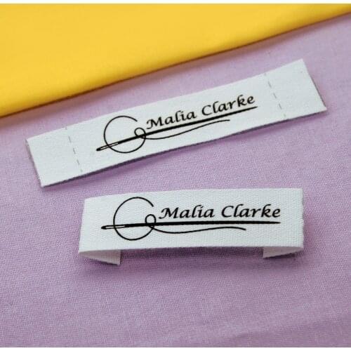 Custom Clothing Labels, Pink series, Organic Cotton Logo or Text Label, Custom or mashup (FR045)