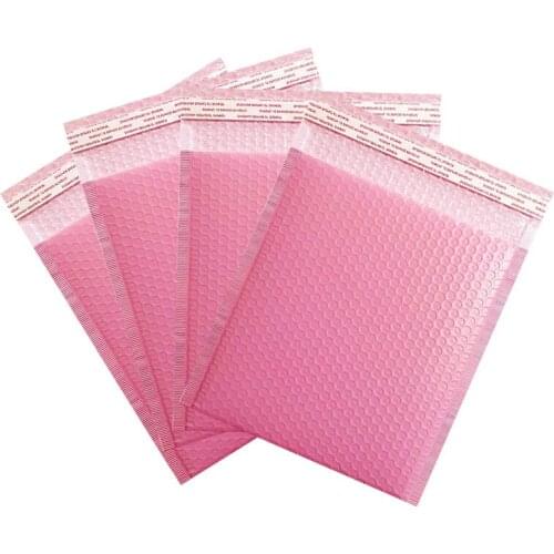 Blank Padded Bubble Mailer Bag Pink bubble polymailers Bag Adhesive Sticker Gift packing jewelry pack laser mailing bag 20X25cm