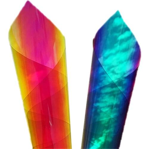 3M Quality Rainbow Iridescent Glass Adhesive Dichroic Iridescent Vinyl Film Home Decorative Glass Sticker Chamelon Color37x200cm