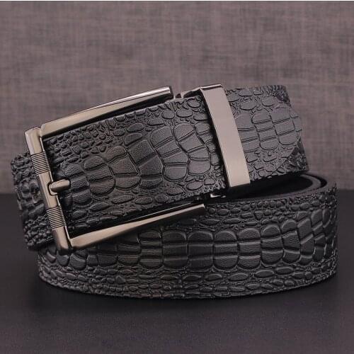 High Quality Pin Buckle Belt 3.8 cm Wide Leather Designer Belt Mens Fashion Cowhide Casual Belt Brown Denim