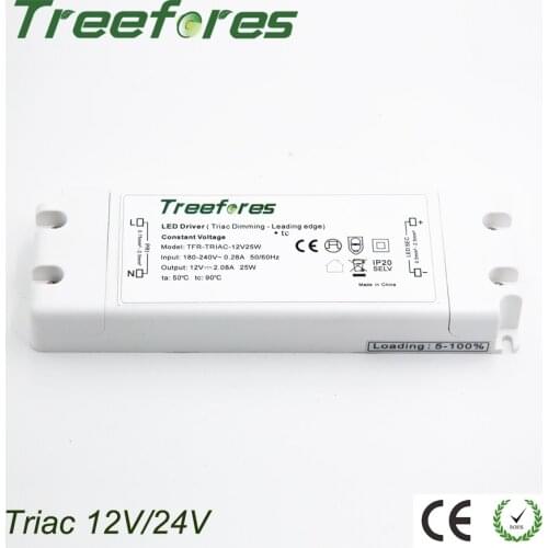 Triac Dimmable 8W 15W 25W 50W 75W AC 110V 220V 240V LED Driver Adapter DC 12V 24V Power Supply Lighting Transformer Regulator