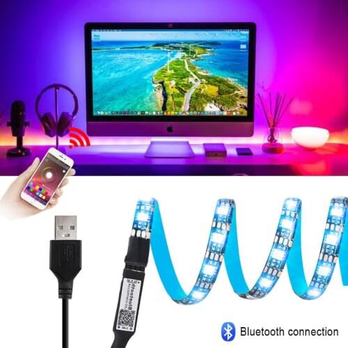 5V USB LED Bluetooth Light with RGB 5050 SMD Flexible LED Light with Ribbon 50CM HDTV TV Desktop Screen Backlight Bias Lighting