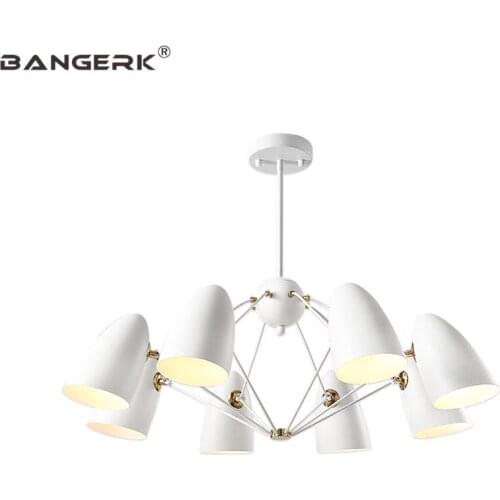 BANGERK Nordic Design LED Pendant Light Modern White Black Iron Loft Style Hanging Lamp Home Decor Indoor Lighting Droplight