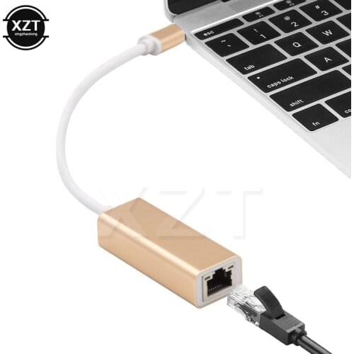 USB Ethernet Adapter USB C Type-C Network Card to RJ45 Lan Wired for MacBook Windows 8/10 Laptop 10M/100M/1000M aluminium alloy
