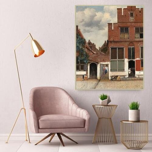 Citon Johannes Vermeer《View of Houses in Delft, Little Street, circa 1660》Canvas Oil Painting Artwork Picture Home Decoration