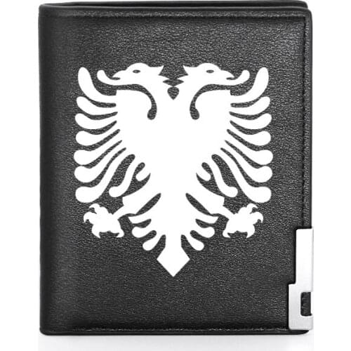 High Quality Luxury Double-headed Eagle Printing Leather Credit Card Holder Bifold Wallet