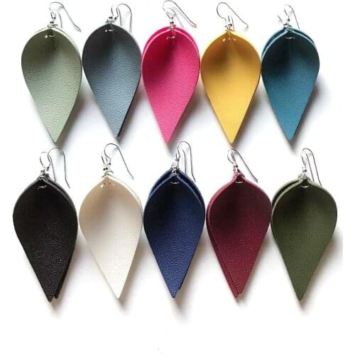 Women Ethnic Storm River Leaf Leather Earrings For Women Fashion Trend Neon Teardrop Earrings Jewelry