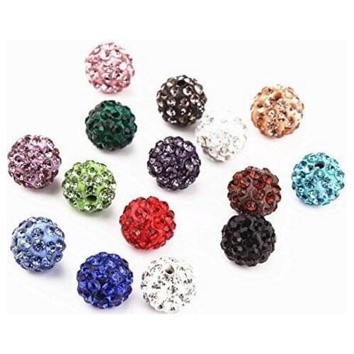 10mm 8mm 6mm 12mm 14mm 50 pcs/lot mixed random Loose round p432 Crystal Beads Bracelet necklace ball handmade