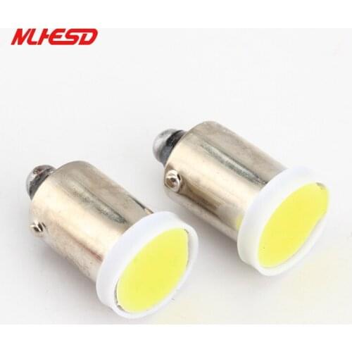 100pcs T11 363 BA9S COB Round 3D Led T4W 1 SMD Car License Plate Light Turn Signal Bulb Parking Lights Door Lamp White DC12V