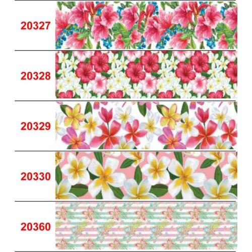 16mm-75mm Retro Flower Series Printed Grosgrain/Foe Ribbon Spring Sunflower DIY Festival Day Hair Bowknots 50yards/roll