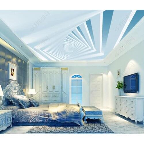 1834 3D White Layers Printing stretch ceiling film for workshop ceiling decoration