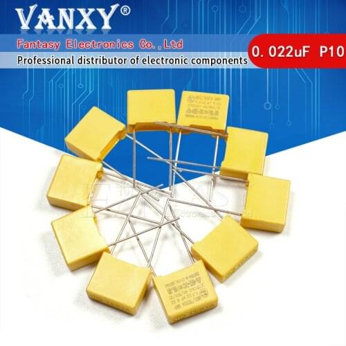 20pcs capacitor X2 capacitor 275VAC X2 Polypropylene film capacitor 0.022uF 22nF Pitch 10mm