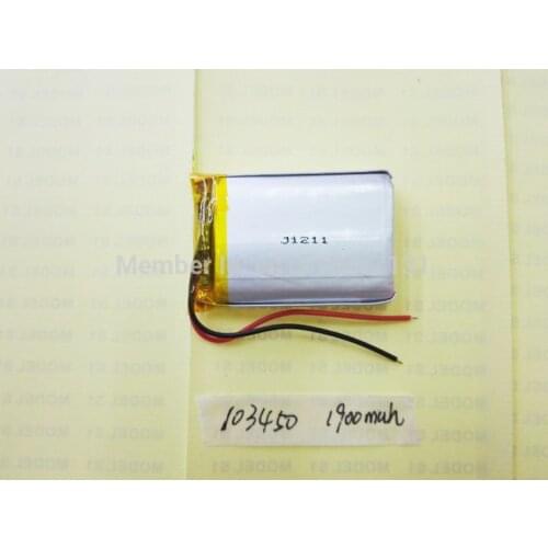 3.7V lithium polymer battery 103450 1900mAh MP3 MP4 Bluetooth 10*34*50mm lithium battery small stereo bluetooth GPS