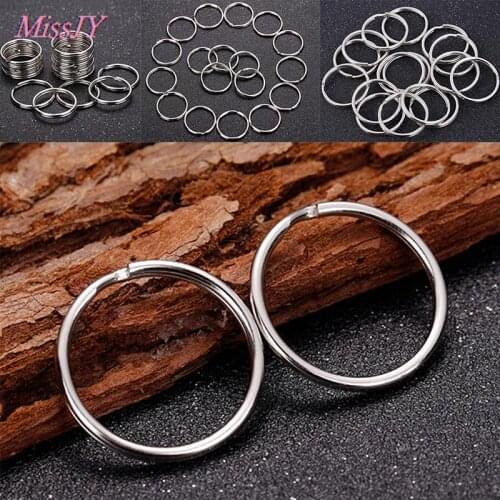 50PCS 25mm DIY Stainless Steel Keychain Split Key Ring Loop Hoop Key Chain