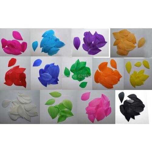 500Pcs/lot! 4-6cm Multicolor Goose Feathers Tippy DIY Feather Accessories,Craft Goose Feather Petals,13colours for choice