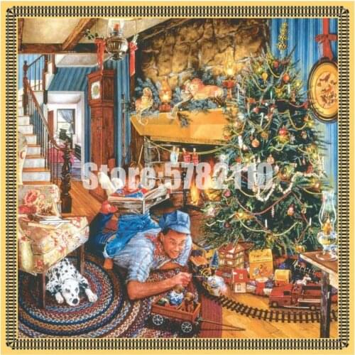 Diy 5D Diamond Painting Fathers Christmas Train Diamond Mosaic Diamond Embroidery Cross Stitch Home Decor Christmas Art Gifts